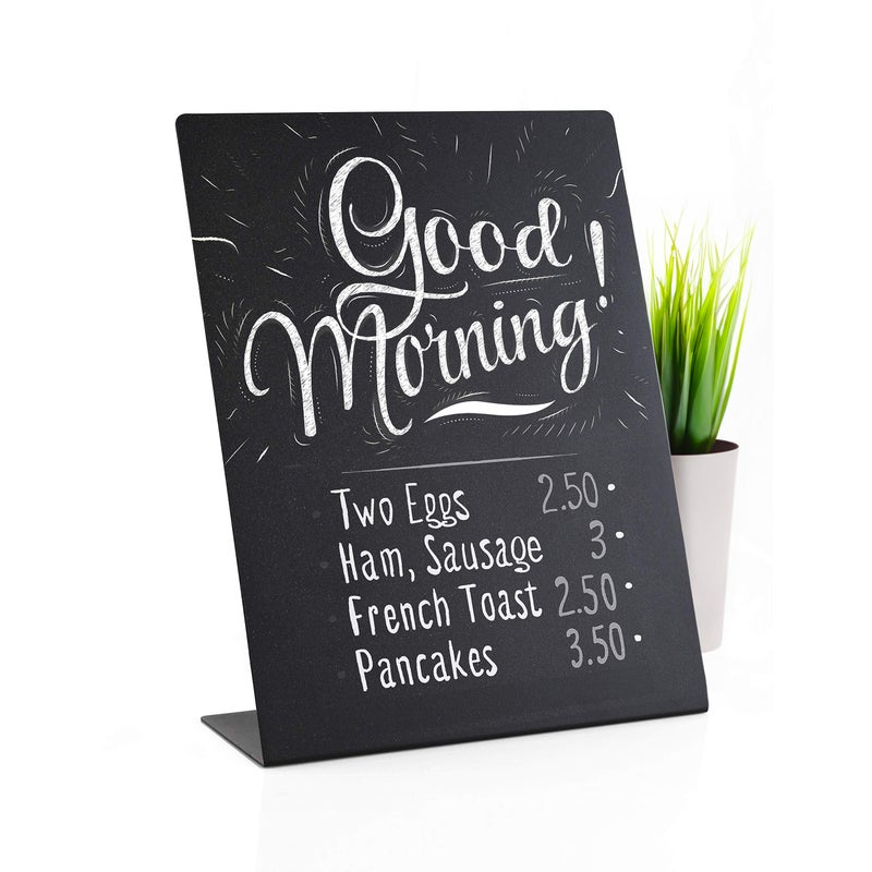 Toros.Store Metal Chalkboard Sign 6 x 8 inches - Food Signs for Party Buffet, Mini Chalkboard Sign, Food Display Card, Kitchen Tabletop Chalkboards, Small Standing Menu Boards for Wedding - Image 1